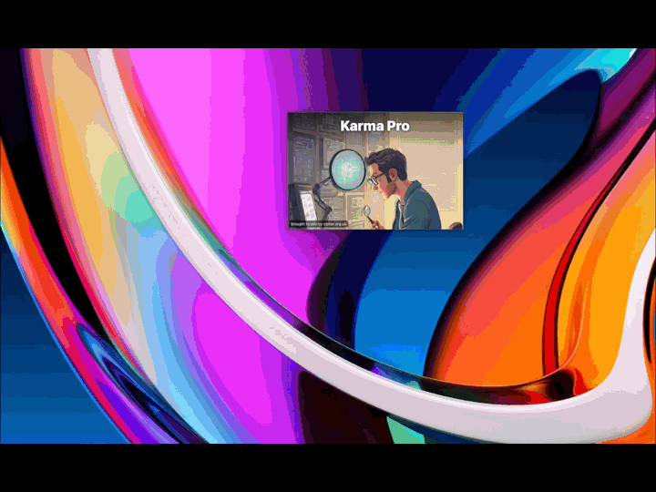 Karma Pro open on a macOS project with the file tree, source viewer and analysis panes.